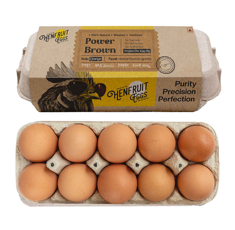 Eggs by Henfruit - 10 High Protein Power Brown Eggs