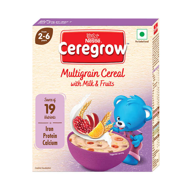 Nestle Ceregrow Multigrain Cereal with Milk and Fruits - 2 to 6 years Nestle Ceregrow Multigrain Cereal with Milk and Fruits - 2 to 6 years