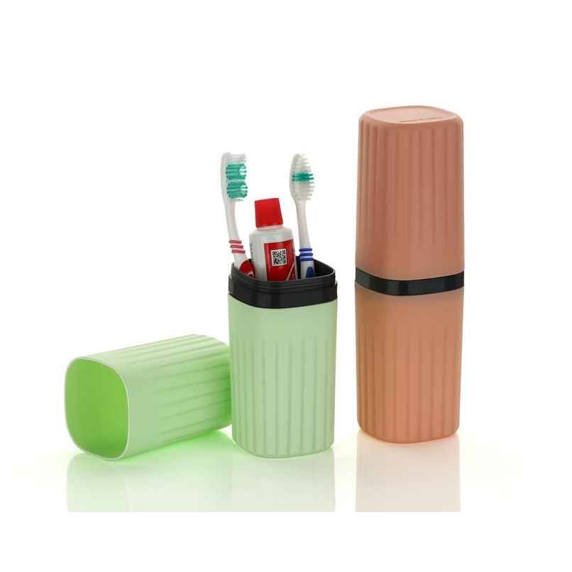 Perpetual Square Toothbrush Storage Holder |Travel Bathroom Organizer| Pack of 4 | Assorted
