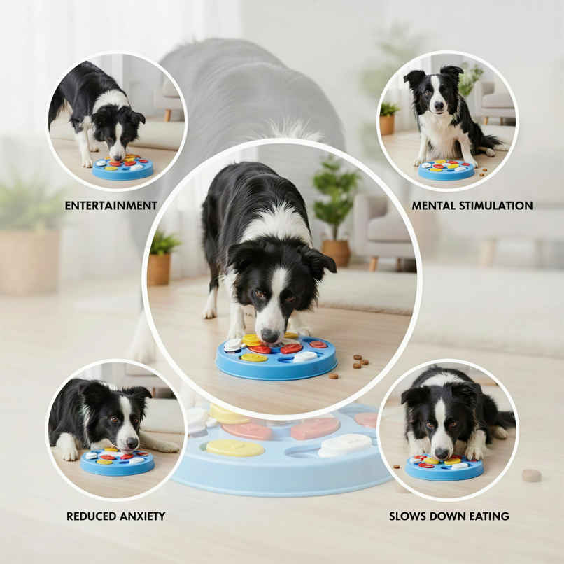 Super Pet Puzzle Feeder Dog Toy | Sky Blue