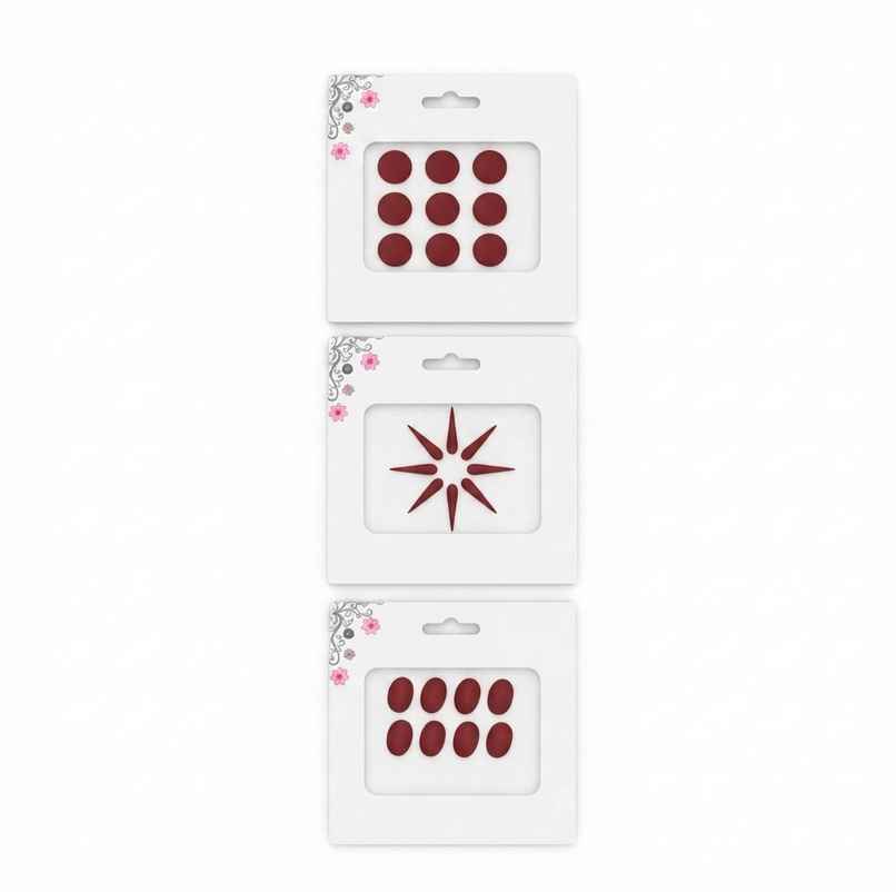 The Opal Factory Round Oval and Long Drop Waterproof Bindi | Maroon - Large Size The Opal Factory Round Oval and Long Drop Waterproof Bindi | Maroon - Large Size