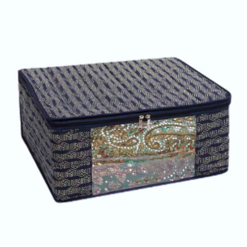 Homestrap Cotton Quilted Saree Cover | Navy Blue