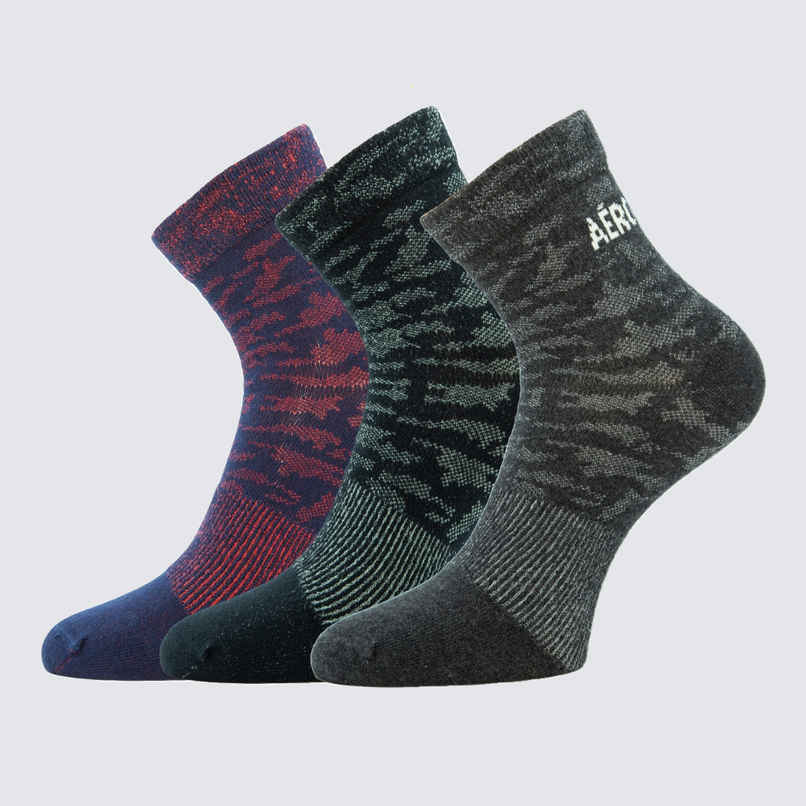 Aeropostale Men's Flat Knit Ankle Socks | Idea-1740Bna | Black, Navy and Anthra