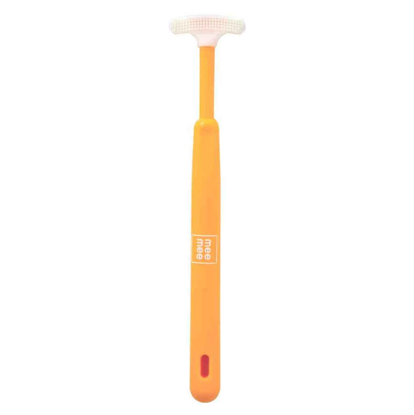 Mee Mee Tender Tongue Cleaner with Non-Slip Handle Soft Rubber Tip and Easy Grip for Kids/Babies Orange