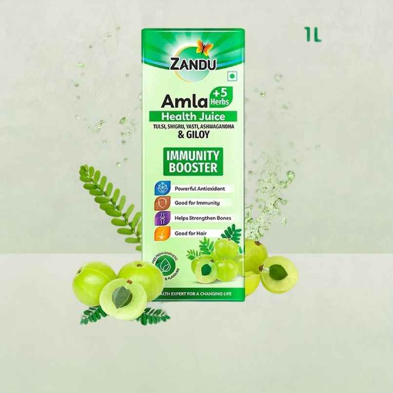 Zandu Amla + 5 Herbs Health Juice Ayurvedic Immunity Booster No Added Sugar