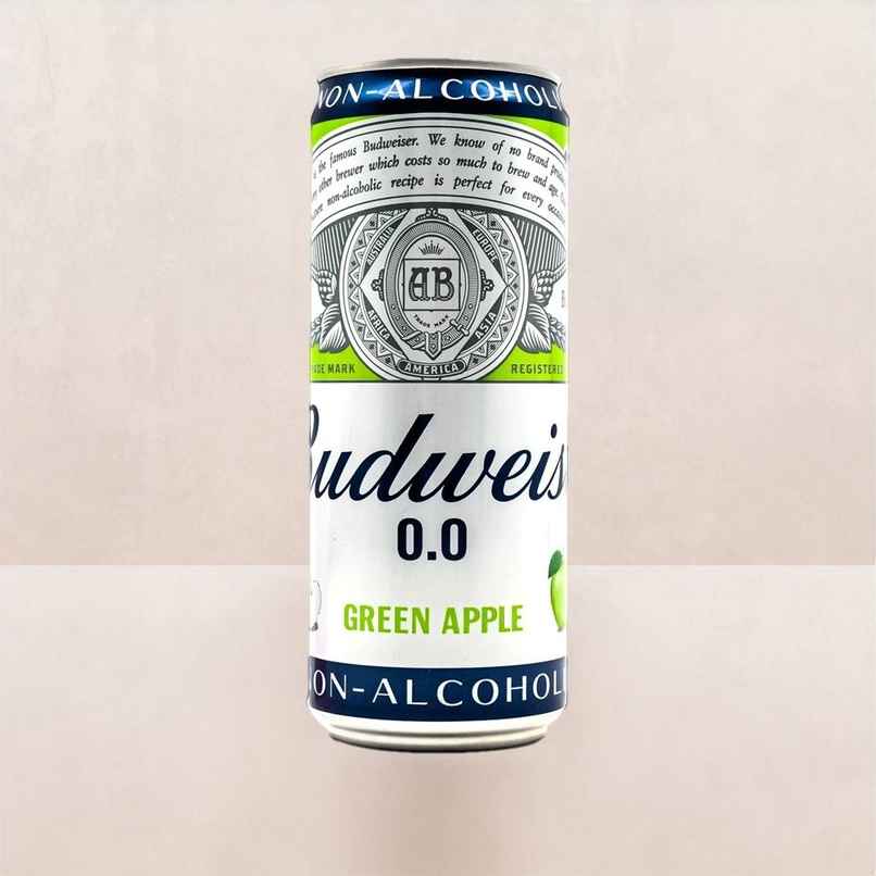 Budweiser 0 Non Alcoholic Beer Green Can