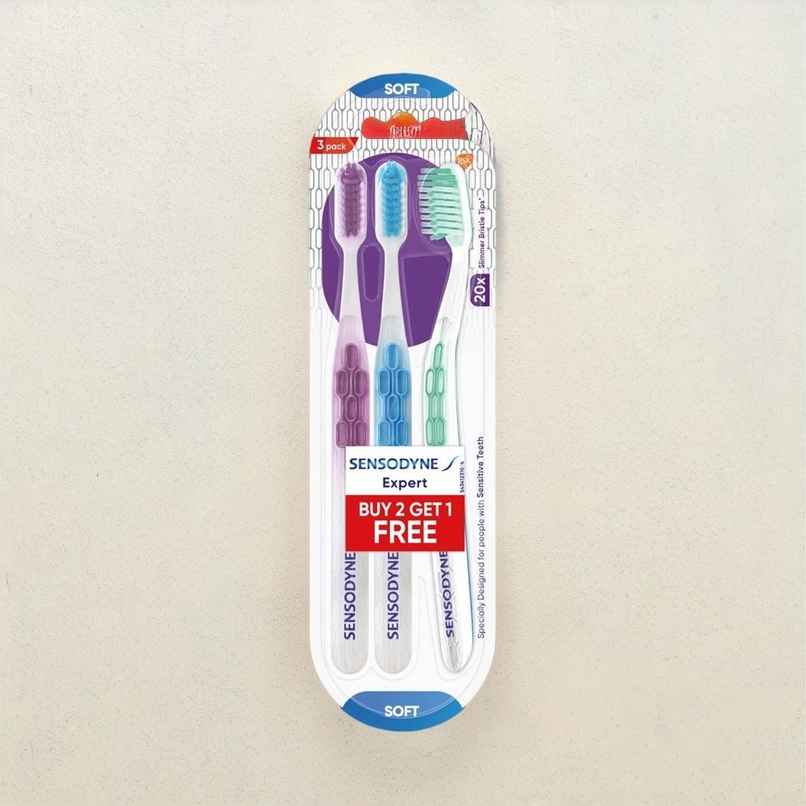 Sensodyne Expert Toothbrush, 20X Slimmer Bristles Brush for Advanced Cleaning  Pack of 3