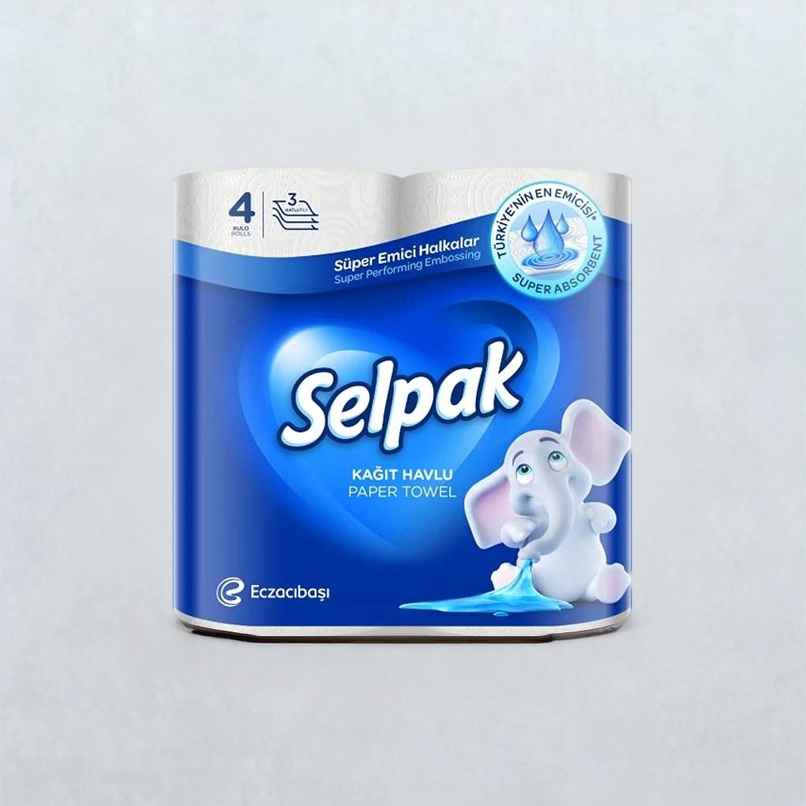Selpak Kitchen Towel 80 Pulls Per Role | Pack of 4 Selpak Kitchen Towel 80 Pulls Per Role | Pack of 4