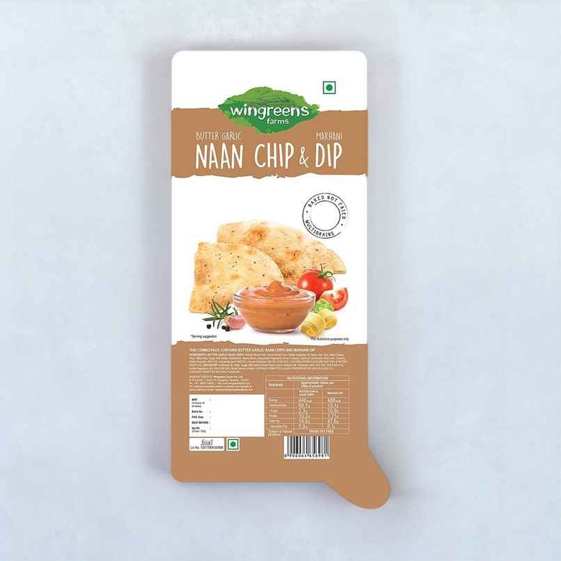 Wingreens Farms Butter Garlic Naan Chip & Dip