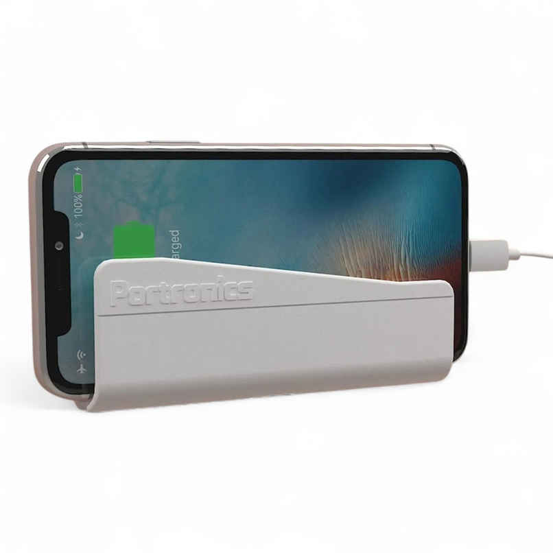 Portronics Modesk 101 Wall Hanging Mobile Holder Wall Mount with Adhesive Strips(White)