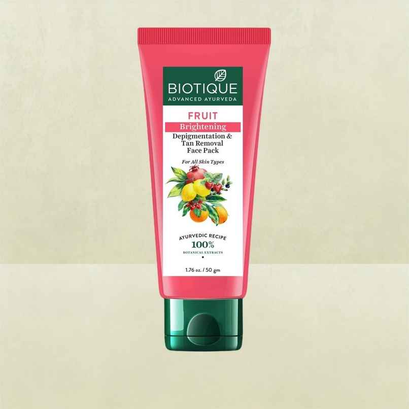 Biotique Fruit Brightening Depigmentation & Tan Removal Face Pack Tube