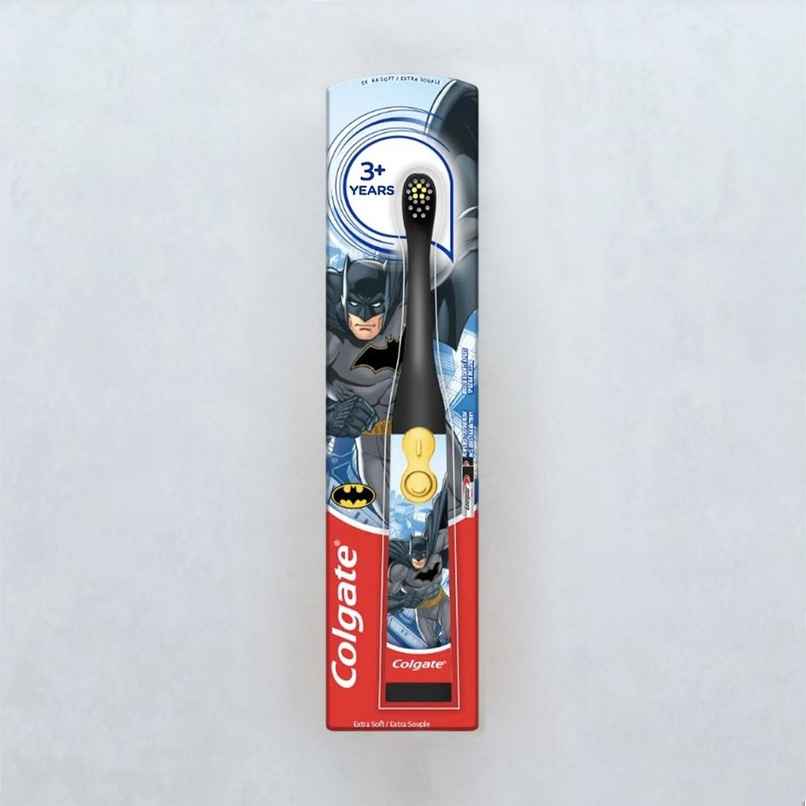 Colgate Batman Toothbrush For Kids, Battery Powered Electric Toothbrush, Age 3+, Kids Toothbrush With Extra Soft Bristles And Slim Handle, Includes Replaceable Batteries Colgate Batman Toothbrush For Kids, Battery Powered Electric Toothbrush, Age 3+, Kids Toothbrush With Extra Soft Bristles And Slim Handle, Includes Replaceable Batteries