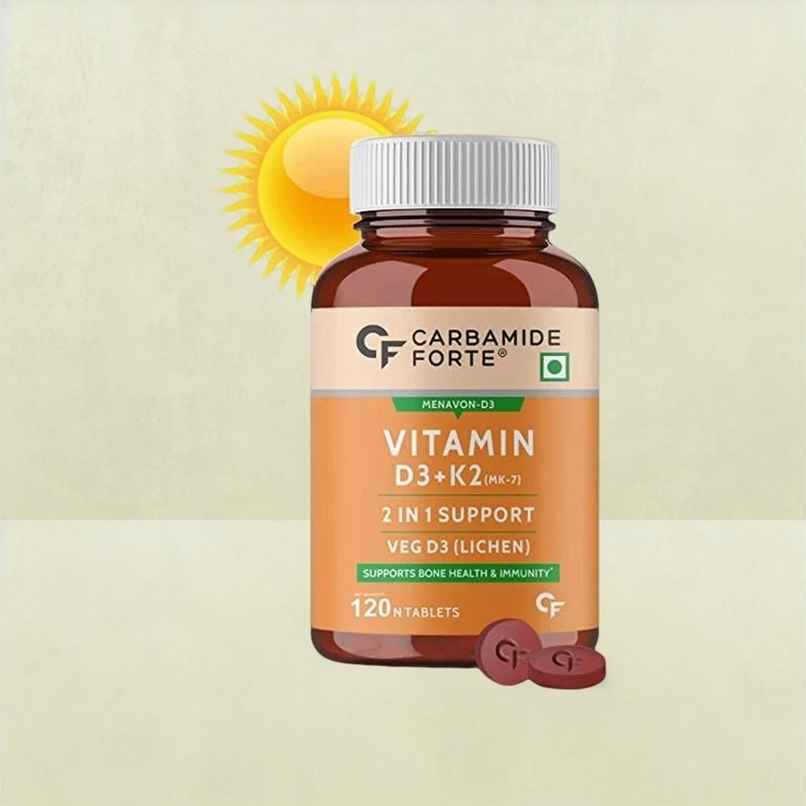 Carbamide Forte Vitamin D3 K2 MK7 120 Veg Tablets