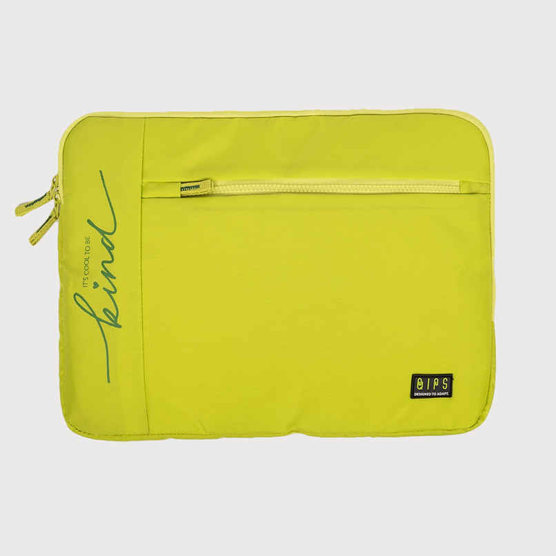 QIPS Unisex Solid PU Coated Polyester 15.6 L Laptop Sleeve | Yellow