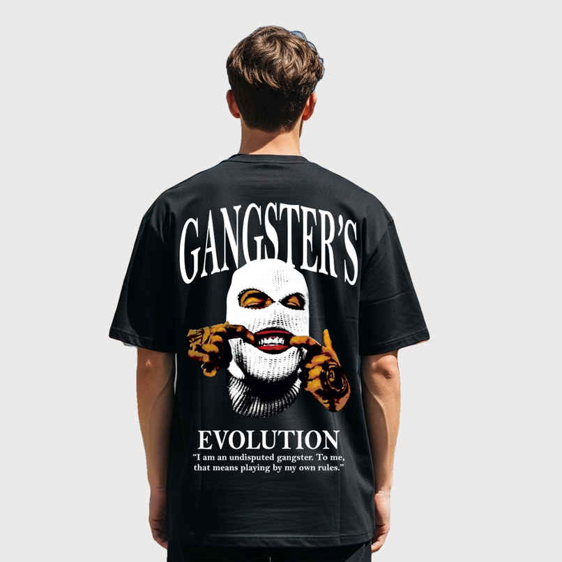 BENNY BROOKS Men's Round Neck half sleeve Oversized T-shirt |AA(ARN)BLACK53 | Black - M