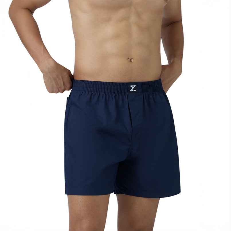 XYXX Men's Cotton Solid Inner Boxers Pack of 1, Midnight Blue| XL