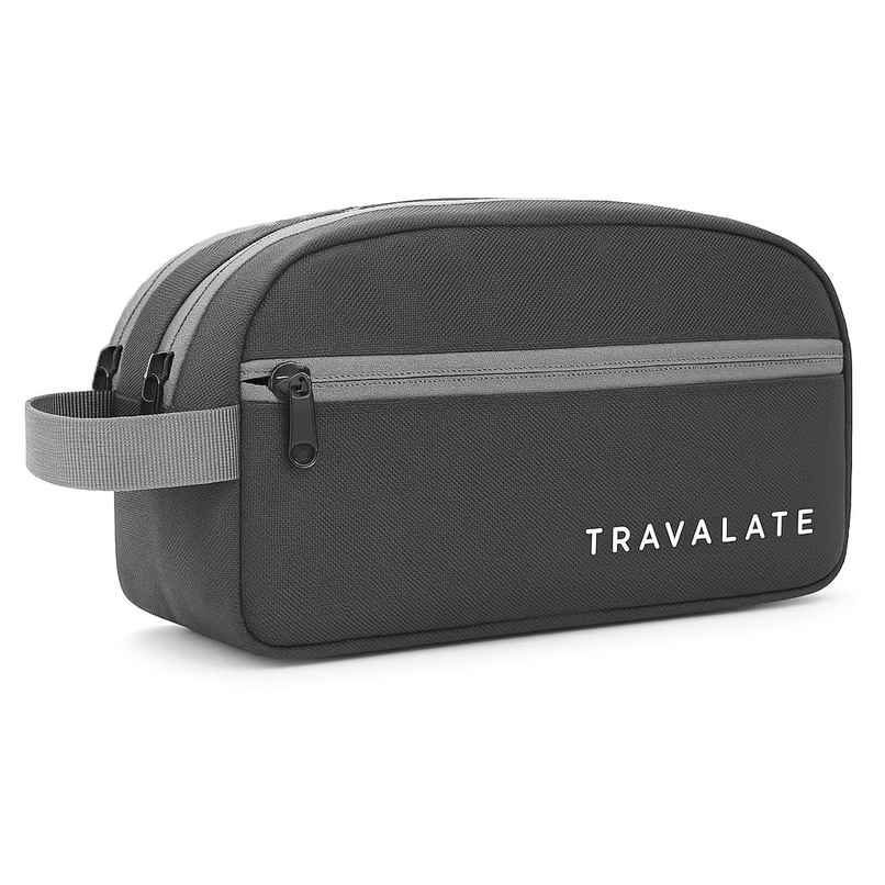 TRAVALATE Polyester Multipurpose Double Compartment Toiletry Kit Bag | Grey