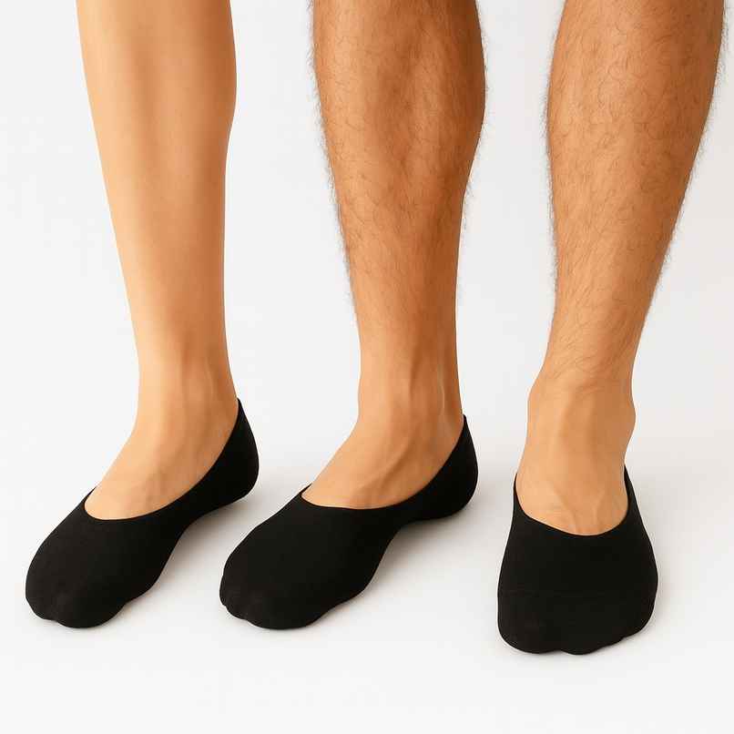 Royal Mart Unisex Cotton Blend No-Show Ankle Socks | Black - Free Size
