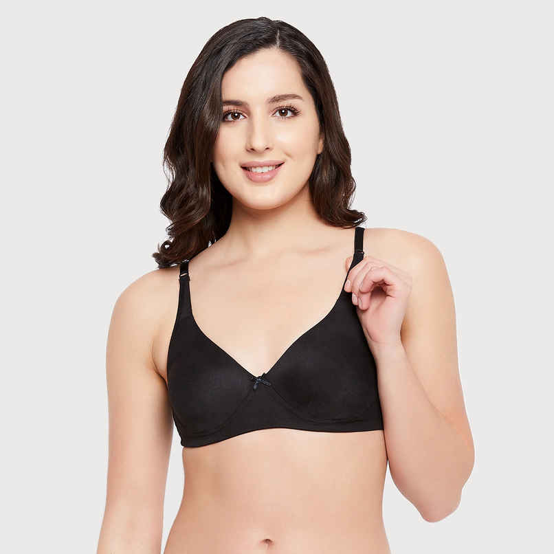 Clovia Women Non-Padded Non-Wired Full Coverage T-Shirt Bra - Blue, Black | 34C