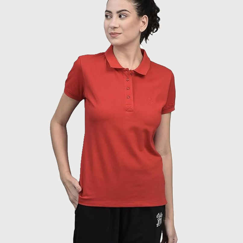 Dollar Women Polo T-shirt - Red | Premium Cotton | M