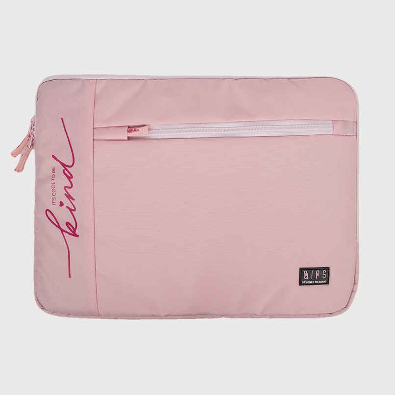 QIPS Unisex Solid PU Coated Polyester 15 L Laptop Sleeve | Pink