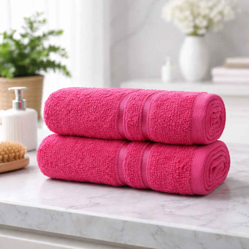 Home elegance by myTrident Comfort Living 100% Cotton Hand Towel Set | 40cm x 60cm | 400 GSM | Candy Glow