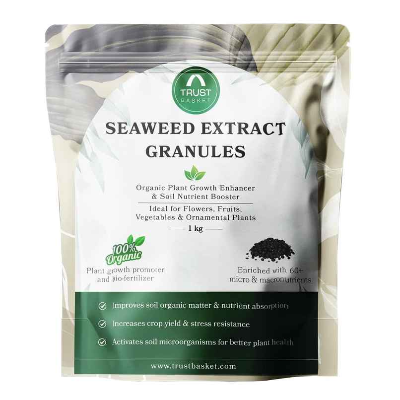 TrustBasket Seaweed Granules | Organic Bio-Stimulant & Fertilizer for Pots & Garden
