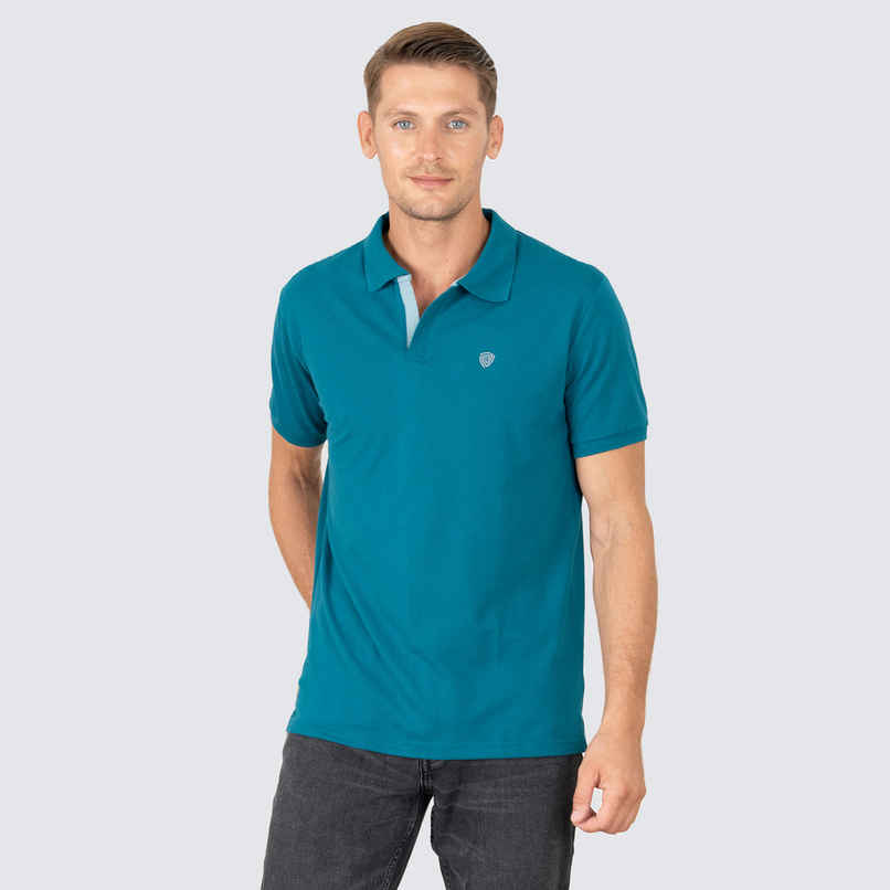 Lux Cozi Men's Solid Cotton Polo T-shirt | Emerald - M