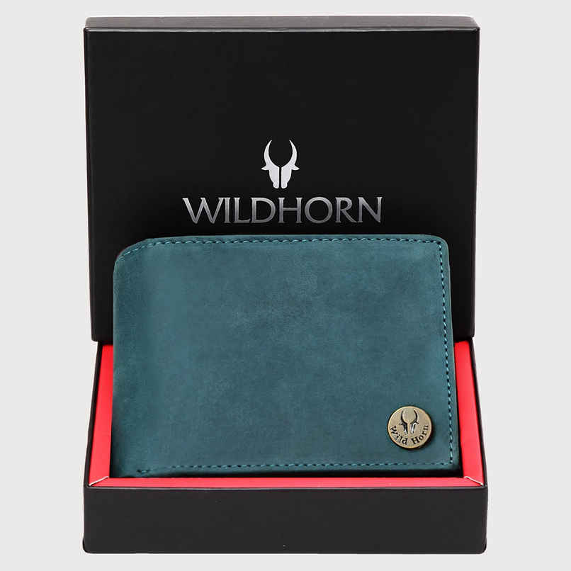 Wildhorn Men's Genuine Leather Bi-fold Wallet | Blue