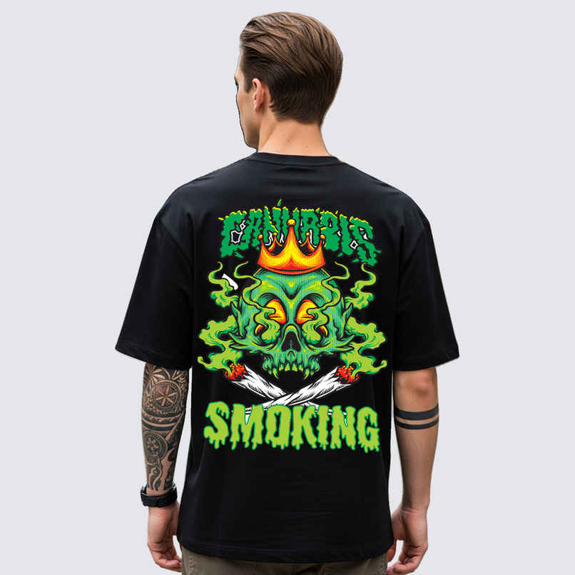 BENNY BROOKS Men's Round Neck half sleeve Oversized T-shirt |AA(ARN)BLACK127 | Black - M