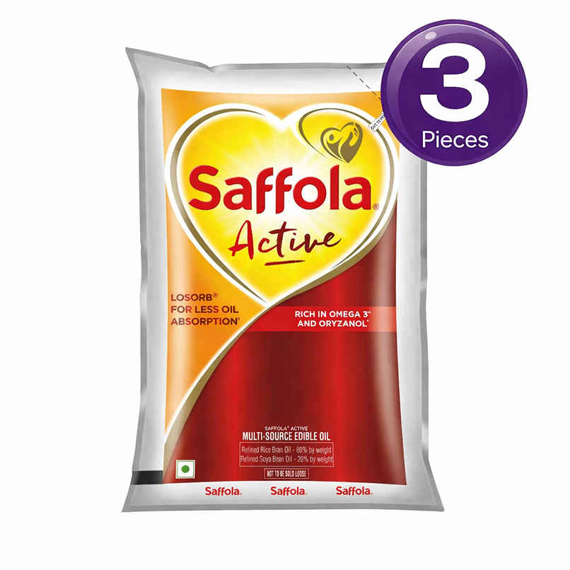 Saffola Active Rice Bran & Soyabean Oil | Rich in Omega 3 & Oryzanol Combo Saffola Active Rice Bran & Soyabean Oil | Rich in Omega 3 & Oryzanol Combo