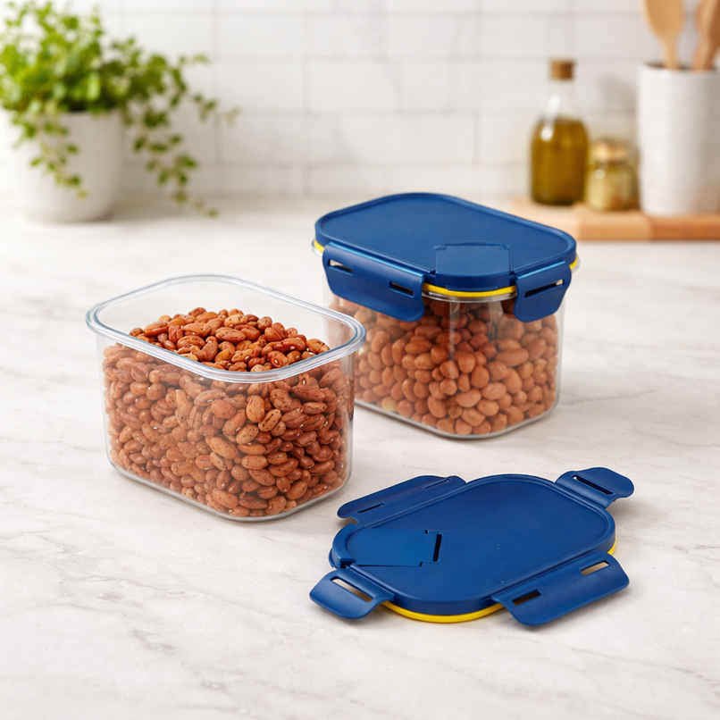 DesignLand Zedak Airtight Smart Storage Containers | Easy Pour Lid & Locking Clips | 700 ml DesignLand Zedak Airtight Smart Storage Containers | Easy Pour Lid & Locking Clips | 700 ml