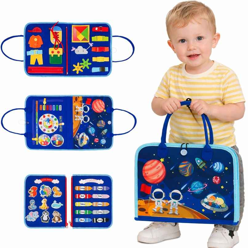 Fablue Busy Board Book Montessori Toy Preschool Learning Space Theme