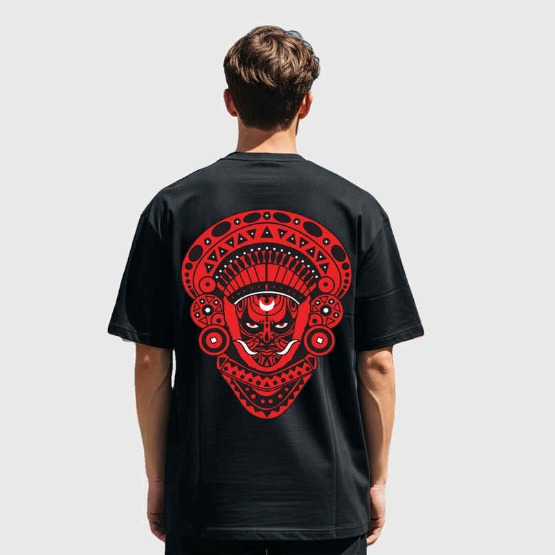 BENNY BROOKS Men's Round Neck half sleeve Oversized T-shirt |AA(ARN)BLACK176 | Black - M