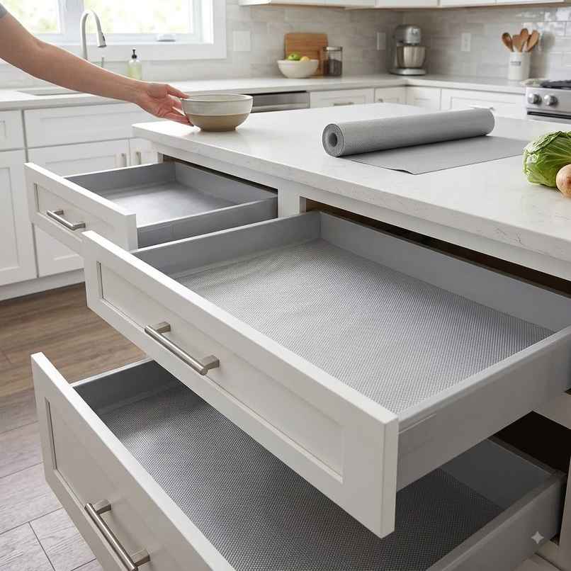 Daluci Multipurpose Eva Anti-Slip BathrooM | Kitchen and Drawer Mat Liner | 45 Cm x 1.5 M | Grey Daluci Multipurpose Eva Anti-Slip BathrooM | Kitchen and Drawer Mat Liner | 45 Cm x 1.5 M | Grey