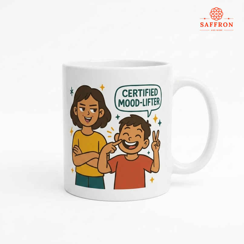 Saffron Ceramic Printed Mug | Mood Lifter Saffron Ceramic Printed Mug | Mood Lifter