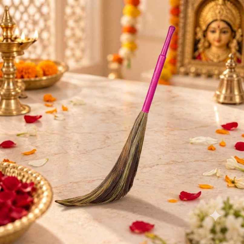 Gala Kingkong Grass Floor Broom | Plastic | Brown and Pink