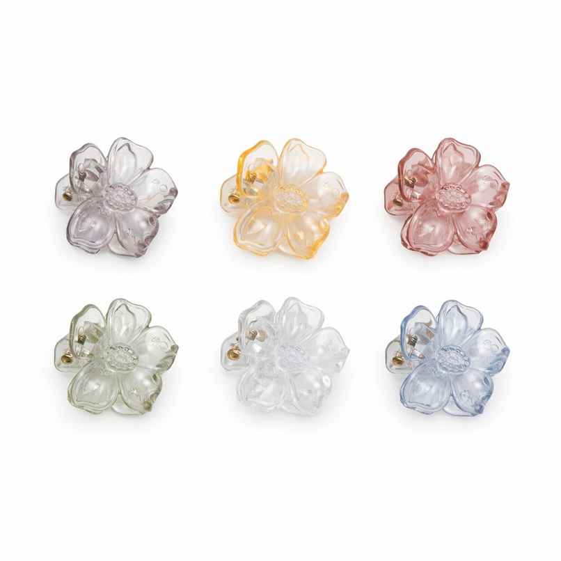 The Opal Factory Hair Accessories | Transparent Clips | Pack of 6 | Translucent Multicolor