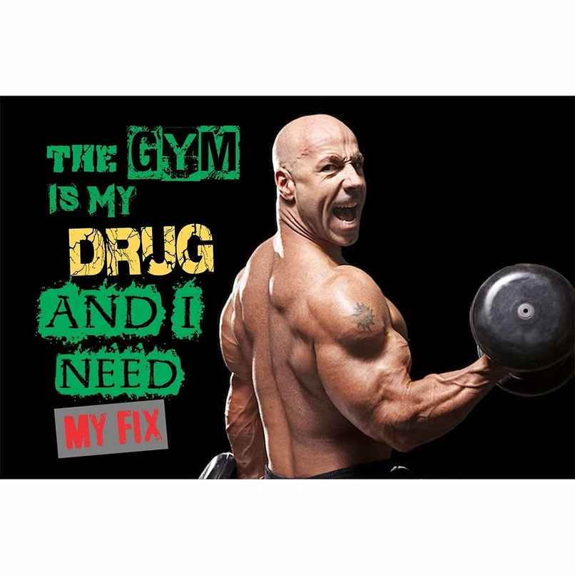 Paper Plane Design Motivational Gym Workout Posters For Wall | Size 12 x 18 Inch | D2