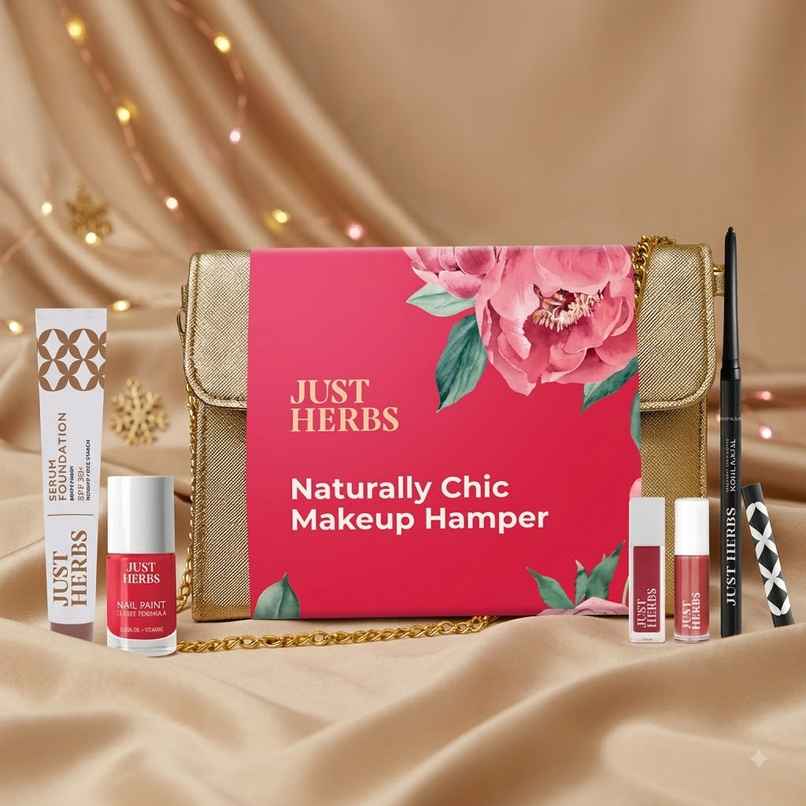 Just Herbs Naturally Chic Makeup Hamper Gift Set with Sling Bag | Complete 5 in 1 Makeup Essentials Just Herbs Naturally Chic Makeup Hamper Gift Set with Sling Bag | Complete 5 in 1 Makeup Essentials