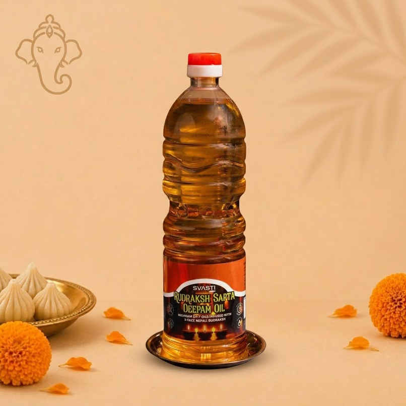 Svasti Sapta Deepam Rudraksh Oil | 900 ml Svasti Sapta Deepam Rudraksh Oil | 900 ml