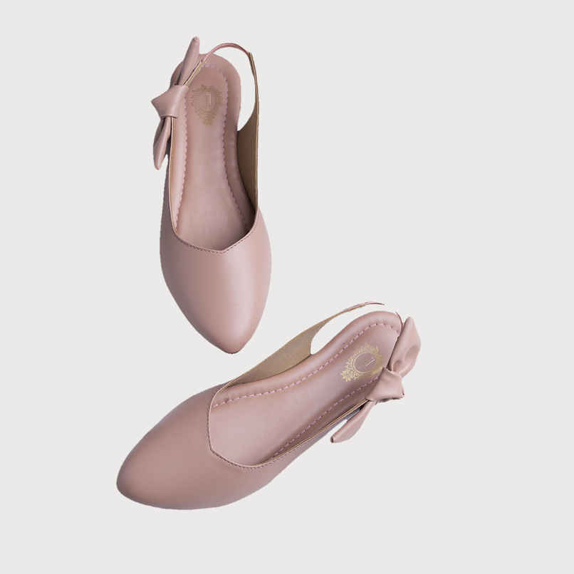 Shoetopia Casual Side Bow Detailed Pink Flat Belly For Women | UK 3