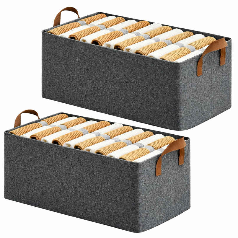 Zedak Non-woven Foldable Cloth Organizer | Grey Zedak Non-woven Foldable Cloth Organizer | Grey