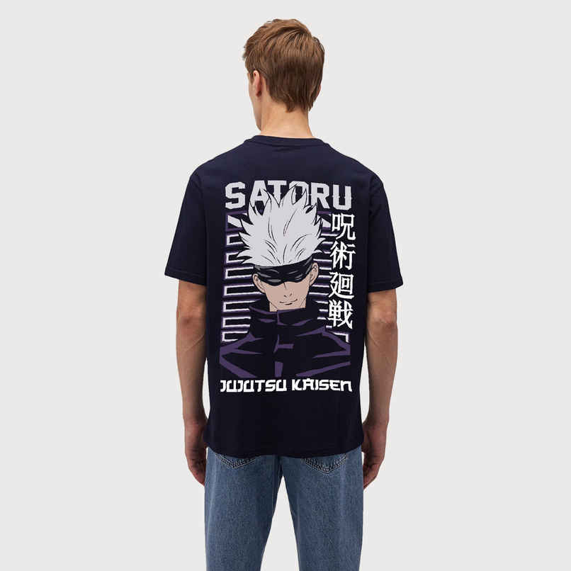 De Tees Men's Half Sleeve T-shirt | MHS-SATORU | Black - S