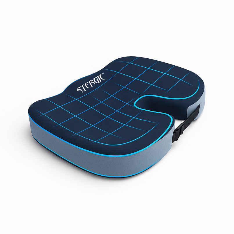 Stergic Next Seat Cushion High Density With Memory Foam For Hip, Tailbone, Coccyx Stergic Next Seat Cushion High Density With Memory Foam For Hip, Tailbone, Coccyx