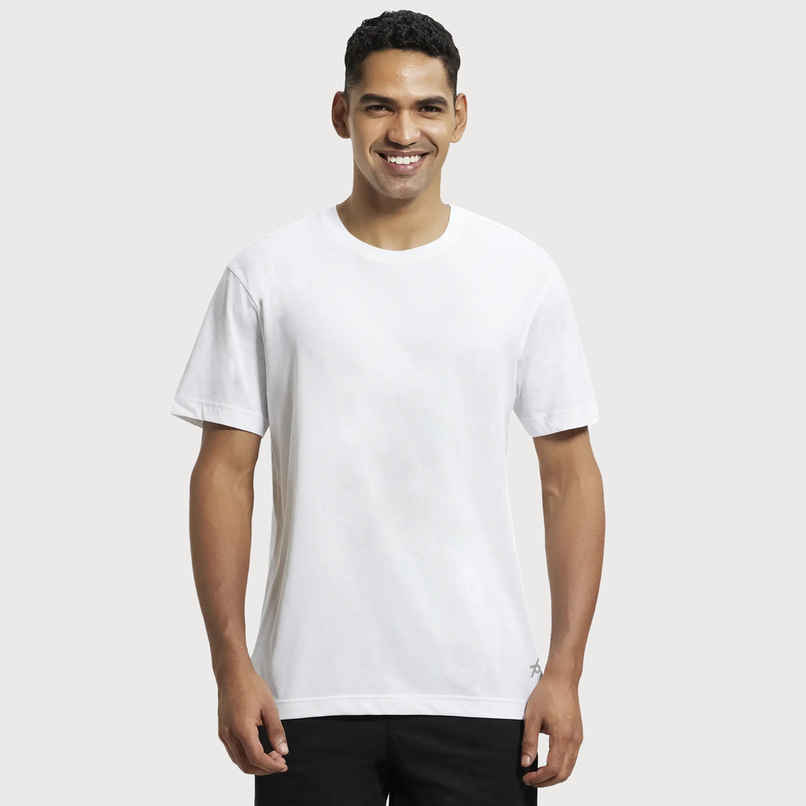 Jockey Men Cotton Rich Round Neck Half Sleeve T-shirt | White - XL