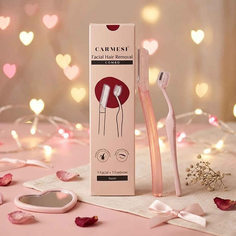 Carmesi Facial Hair Removal Combo (1 Face Razor & 1 Eyebrow Razor)