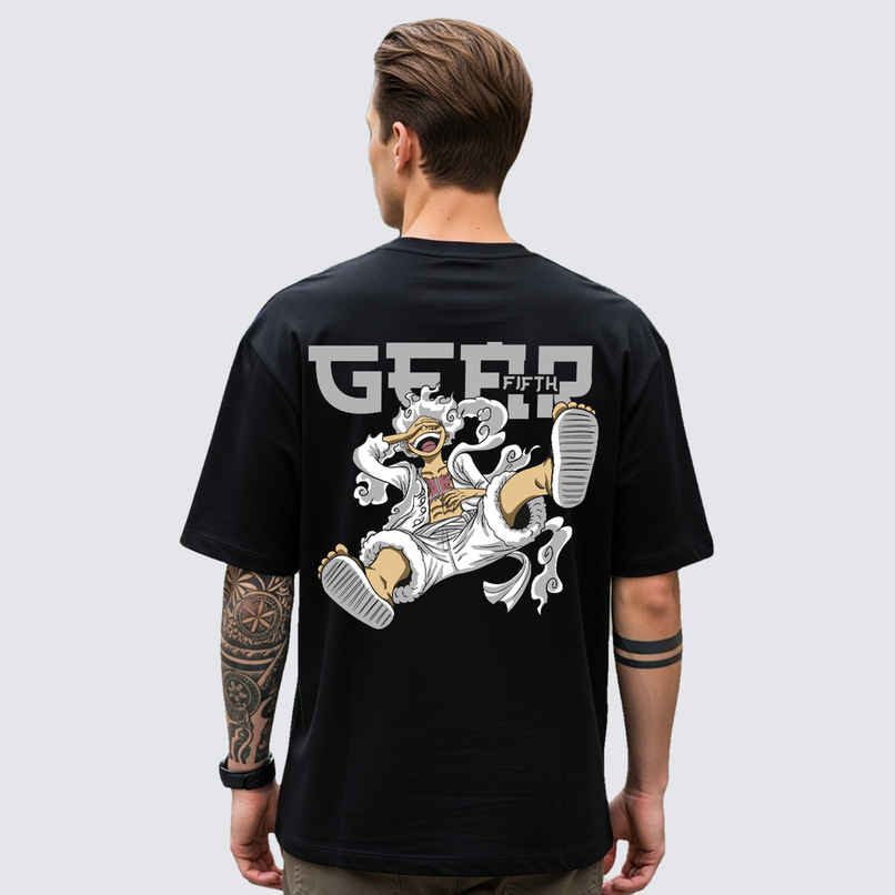 BENNY BROOKS Men's Round Neck half sleeve Oversized T-shirt |AA(ARN)BLACK133 | Black - M