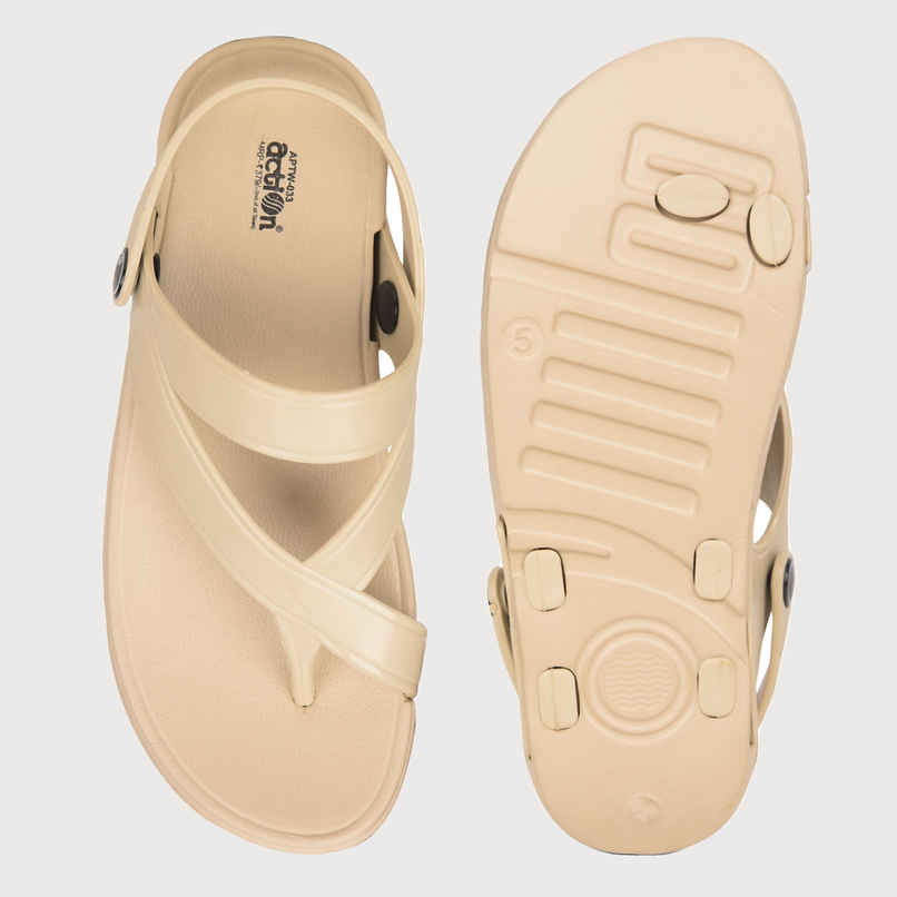 Action Women's Aptw-33 Backstrap Sandals | Office Wear | Comtable Sandals | Beige - UK 7