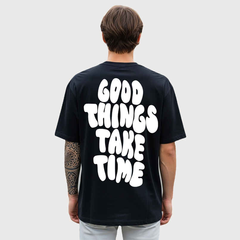 BENNY BROOKS Men's Round Neck half sleeve Oversized T-shirt |AA(ARN)BLACK62 | Black - XL BENNY BROOKS Men's Round Neck half sleeve Oversized T-shirt |AA(ARN)BLACK62 | Black - XL